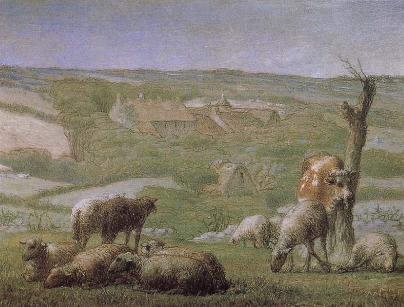 Jean Francois Millet The field with house